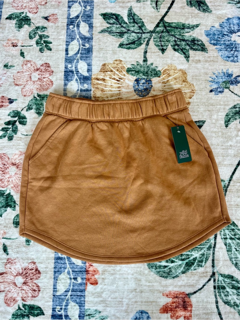NWT Wild Fable Brown Sugar Fleece Lined Sweat Skirt - Medium Camel/Tan
